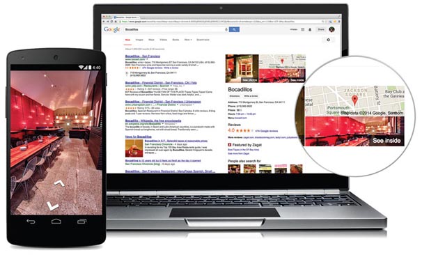 Google Maps Business View works on mobiles and desktops